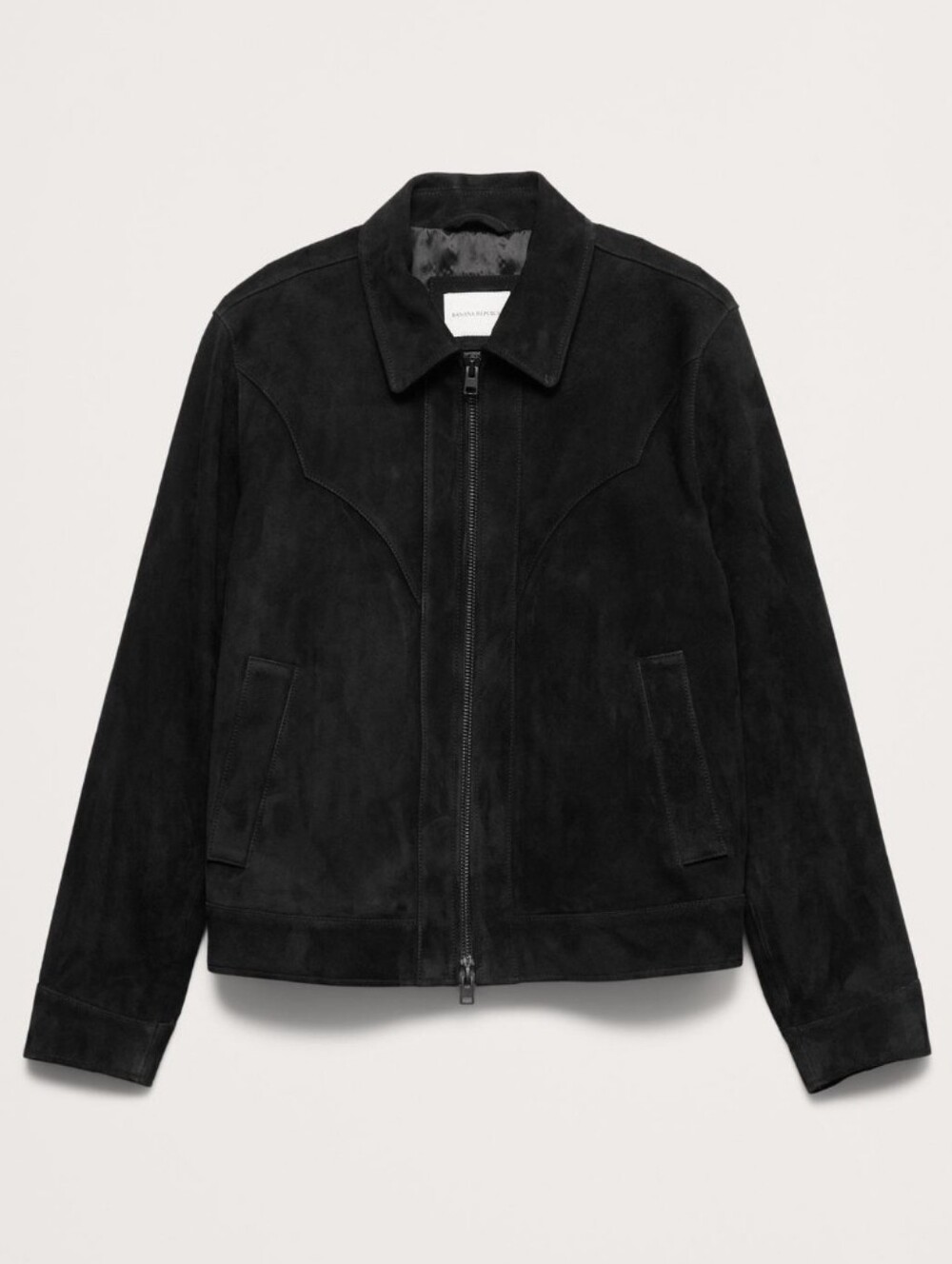 Banana Republic Black Suede Bomber Jacket